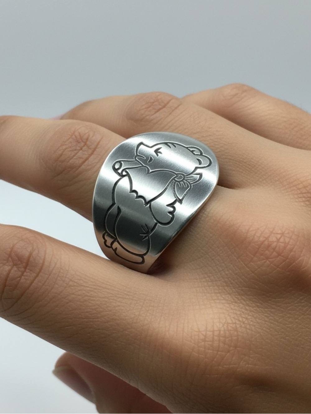 Winnie The Pooh Handcrafted Spoon Ring Size 6.5 Vintage Tomee Tippee Japan